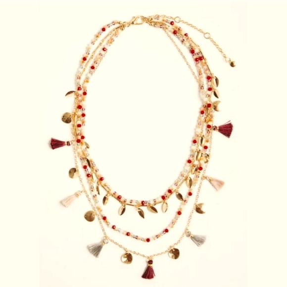 torrid Jewelry - Wine and blush tassle necklace and bracelet set